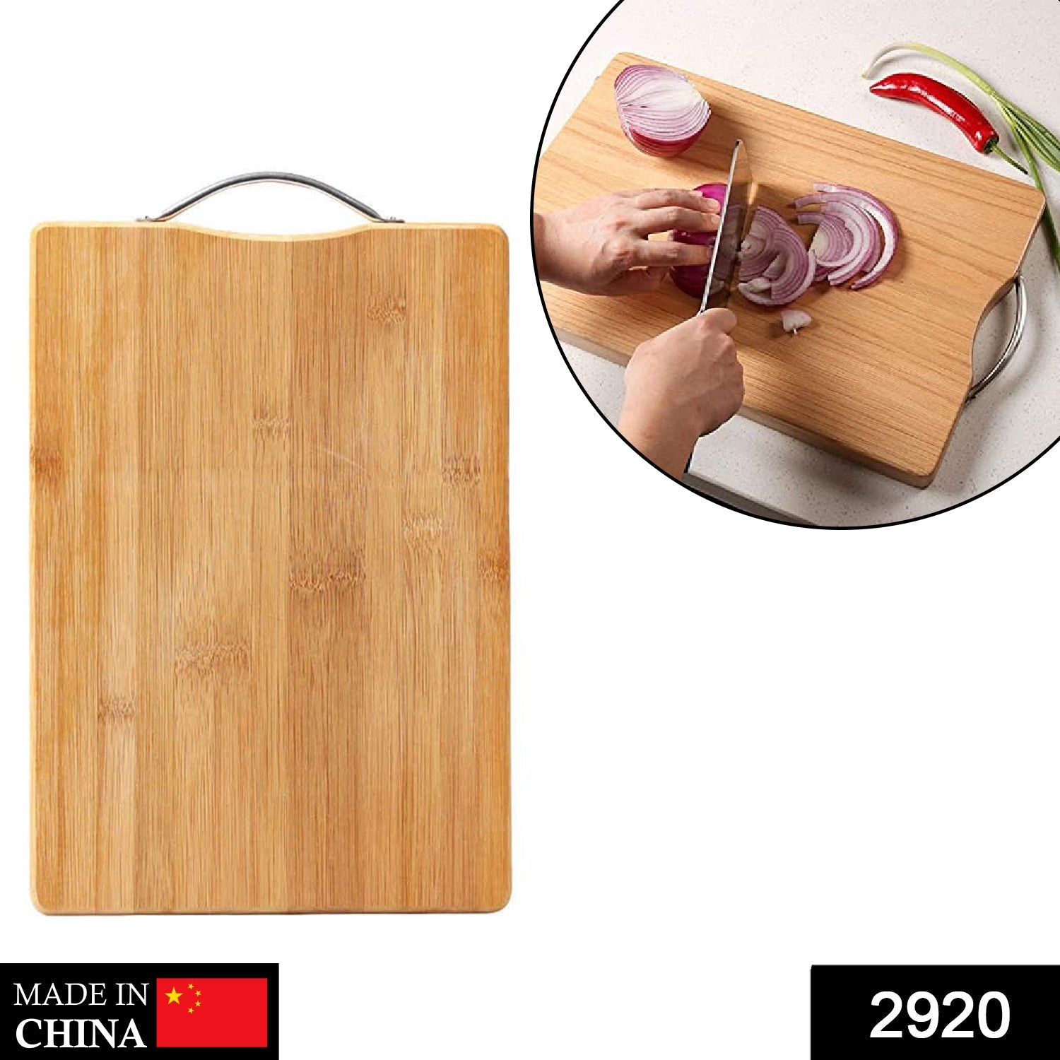 2920 Wooden Chopping / Cutting Board with Anti Skid Mat DeoDap 2920 Wooden Chopping / Cutting Board with Anti Skid Mat DeoDap